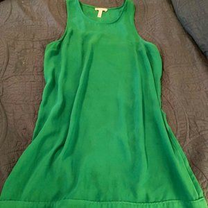 Kelly green shift mini-dress.